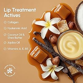 MAREE Lip Mask Overnight - Vanilla Lip Moisturizer For Very Dry Lips - Hydrating Lip Butter with Collagen, Shea Butter & Jojoba Oil - Day & Night Lip Treatment Sleeping Mask - Hidratante de Labios