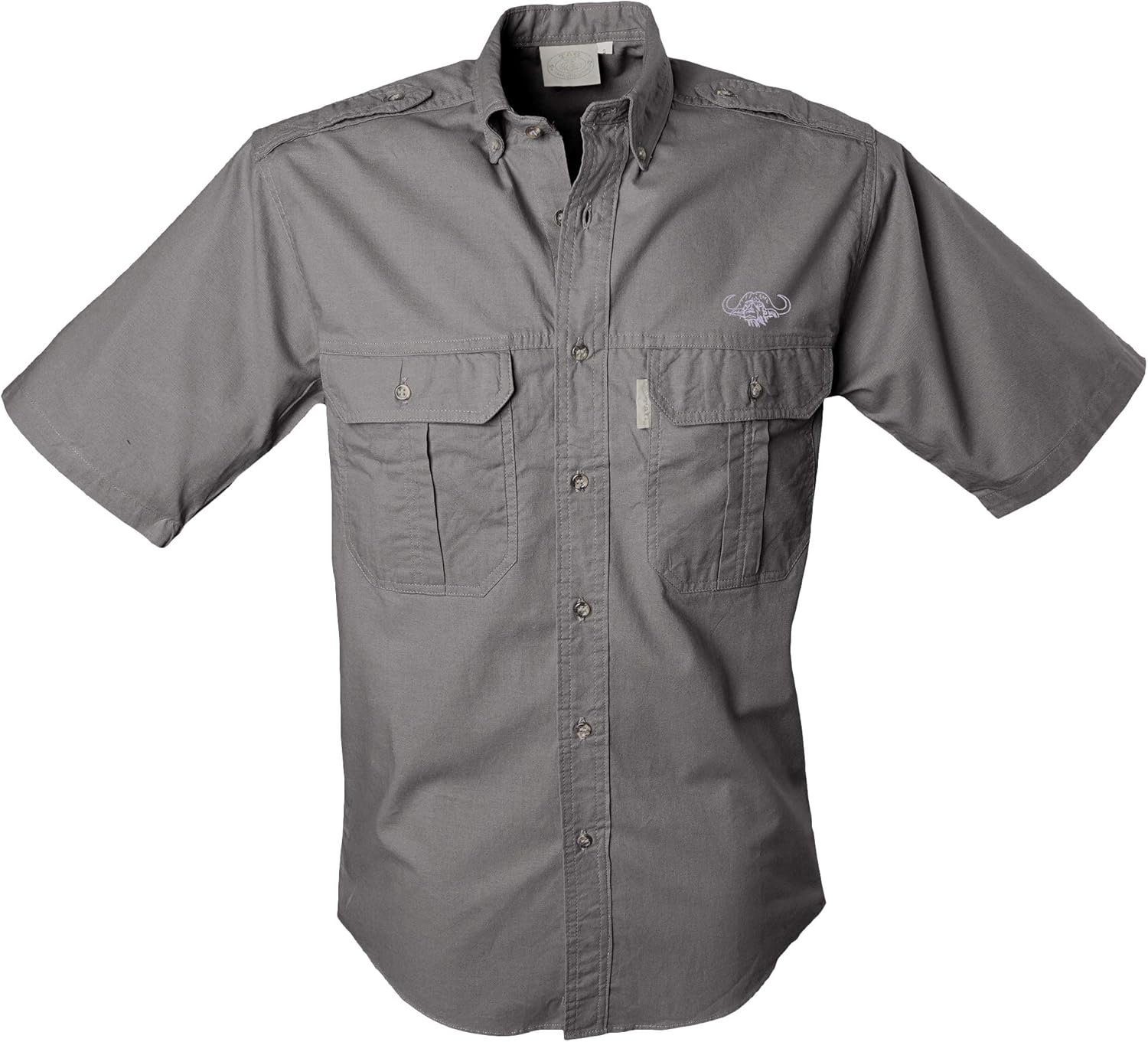 Tag Safari Trail Shirt for Men Short Sleeve Buffalo Logo, Cool, 100% Cotton Fabric, Perfect for Outdoor Activities