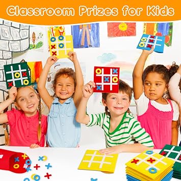 AugToy 24PCS Tic Tac Toe Strategic Board Game for Kids Birthday Party Favors Bulk for Kids 4-8 8-12 Goodie Treat Bag Stuffers Classroom Treasure Chest Box Toys Carnival Prizes Travel Games