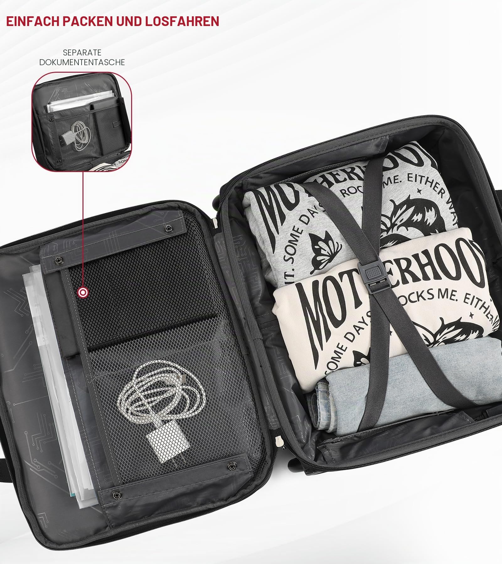 star cloud Pilotenkoffer mit Rollen, Laptop Trolley mit Rollen 46×36×20 cm, wasserabweisender Business Trolley, Aktentasche mit Rollen Handgepäck für Geschäftsreisen Herren & Damen