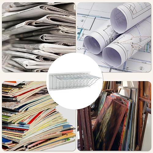 Miniatura 7 de Ctosree Estante de exhibición de póster para colgar en la pared, estante de exhibición de pared pivotante resistente con 12 soportes de pivote para