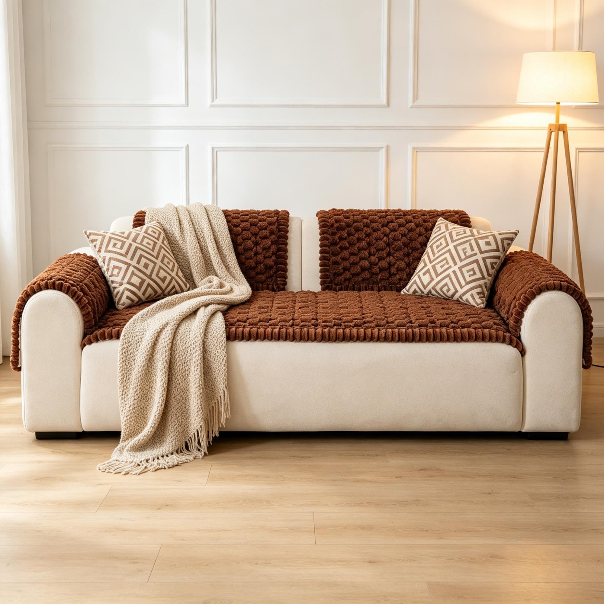 Epais Housse de Canapé Lavable Doux Universel Housse Canapé 2 3 4 Places