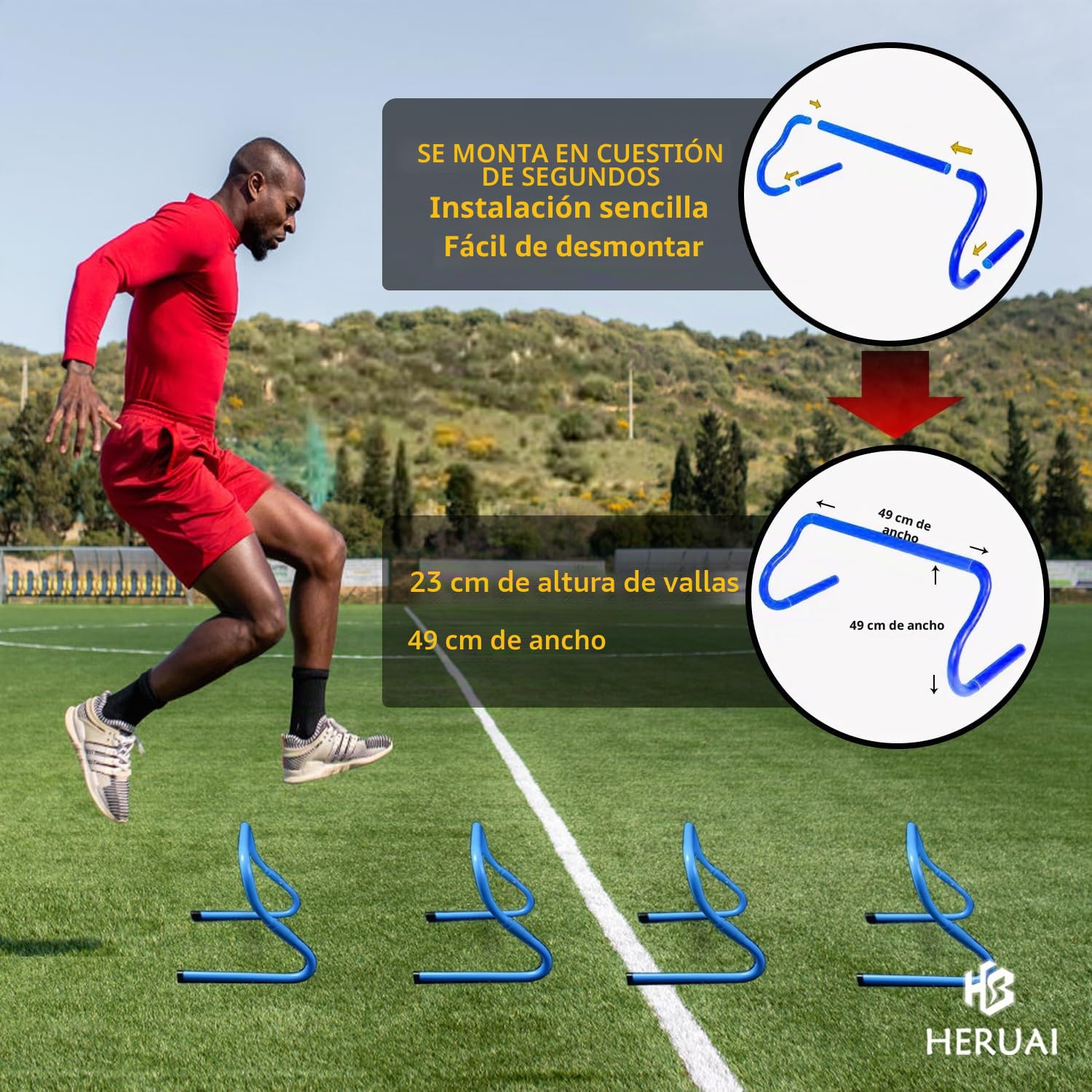 Juego de equipo de entrenamiento de velocidad de escalera de agilidad, escalera de velocidad de 20 pies, 4 obstáculos, 10 conos de velocidad, paracaídas para correr, equipo de entrenamiento de fútbol