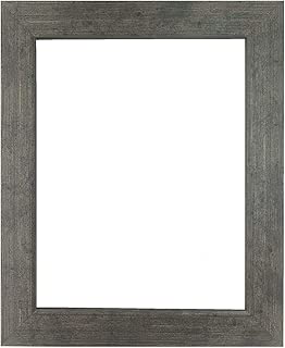 US Art Frames 16x24-Inch Wall Decor Picture Poster Frame, Smooth Wrapped Finish, 1 Inch Wide Flat, Italian Carbon Silver, Wood Composite MDF