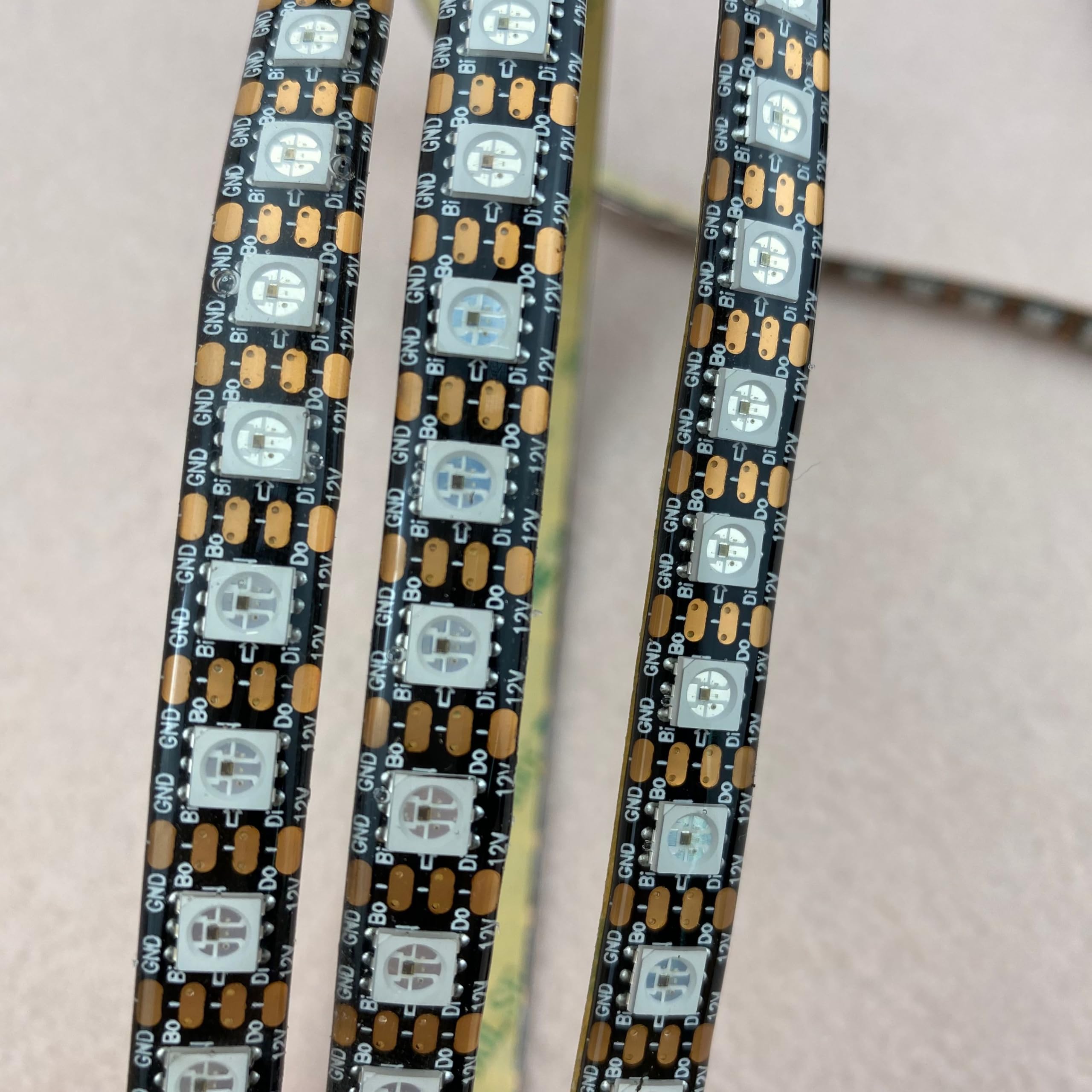 Tira LED RGB 5050 direccionable a todo color WS2815 DC12 V, 72 leds/96 leds/m, IP20/IP65/IP67/PCB negro (96 LED por metro, relleno de silicona IP68 de 300 cm)