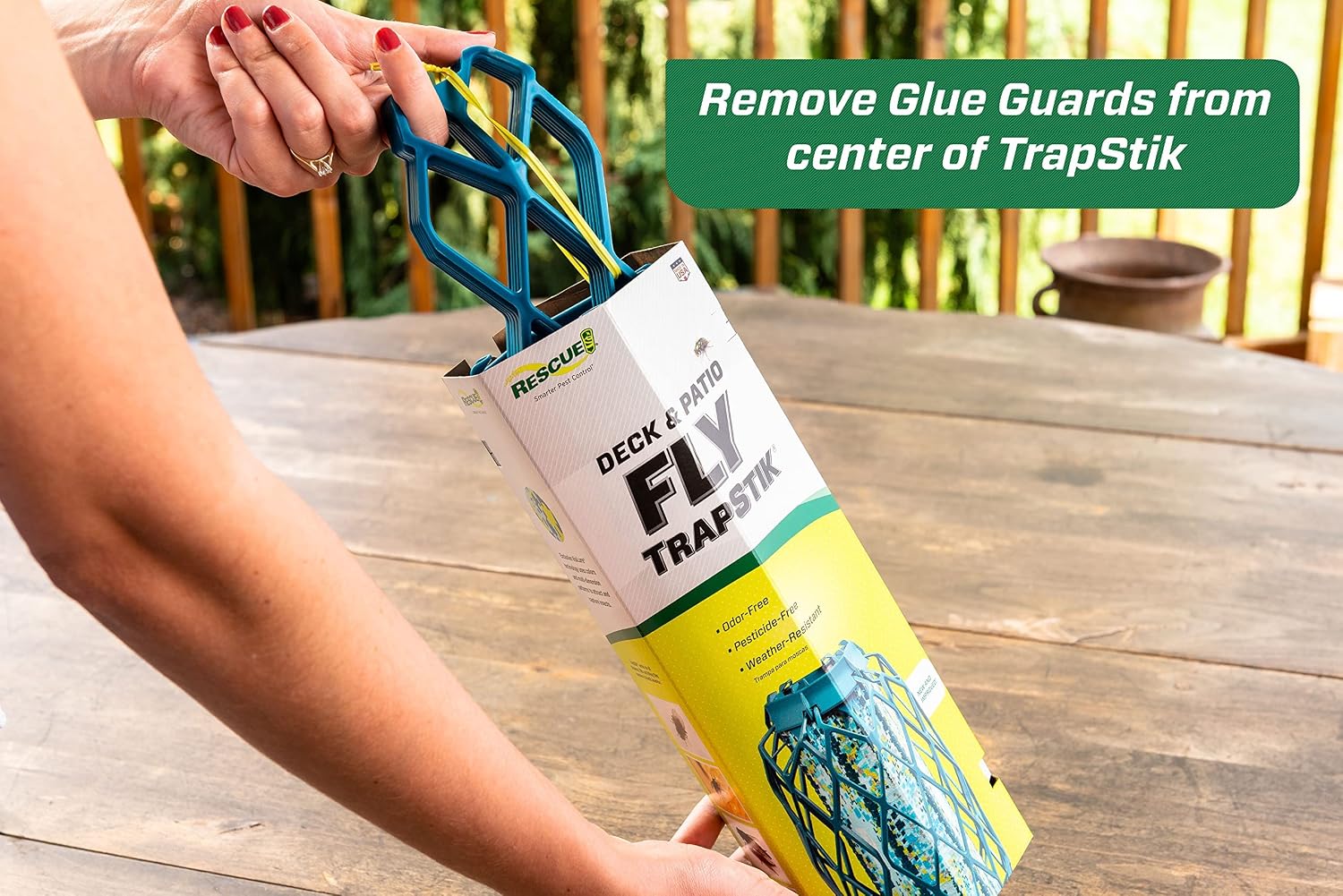 RESCUE! Deck & Patio Fly TrapStik - Odorless, Weather Resistant