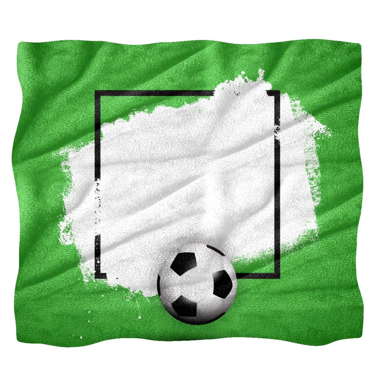 Jeté de lit polaire football anti-froid couverture douce lit et canapé