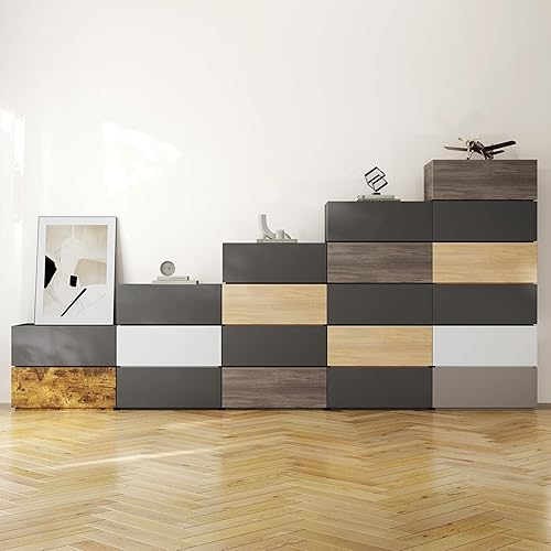 Miniatura 5 de Moderna mesita de noche apilable, juego de muebles modulares para dormitorio, armario de almacenamiento, mesita de noche, mesa auxiliar de sofá para