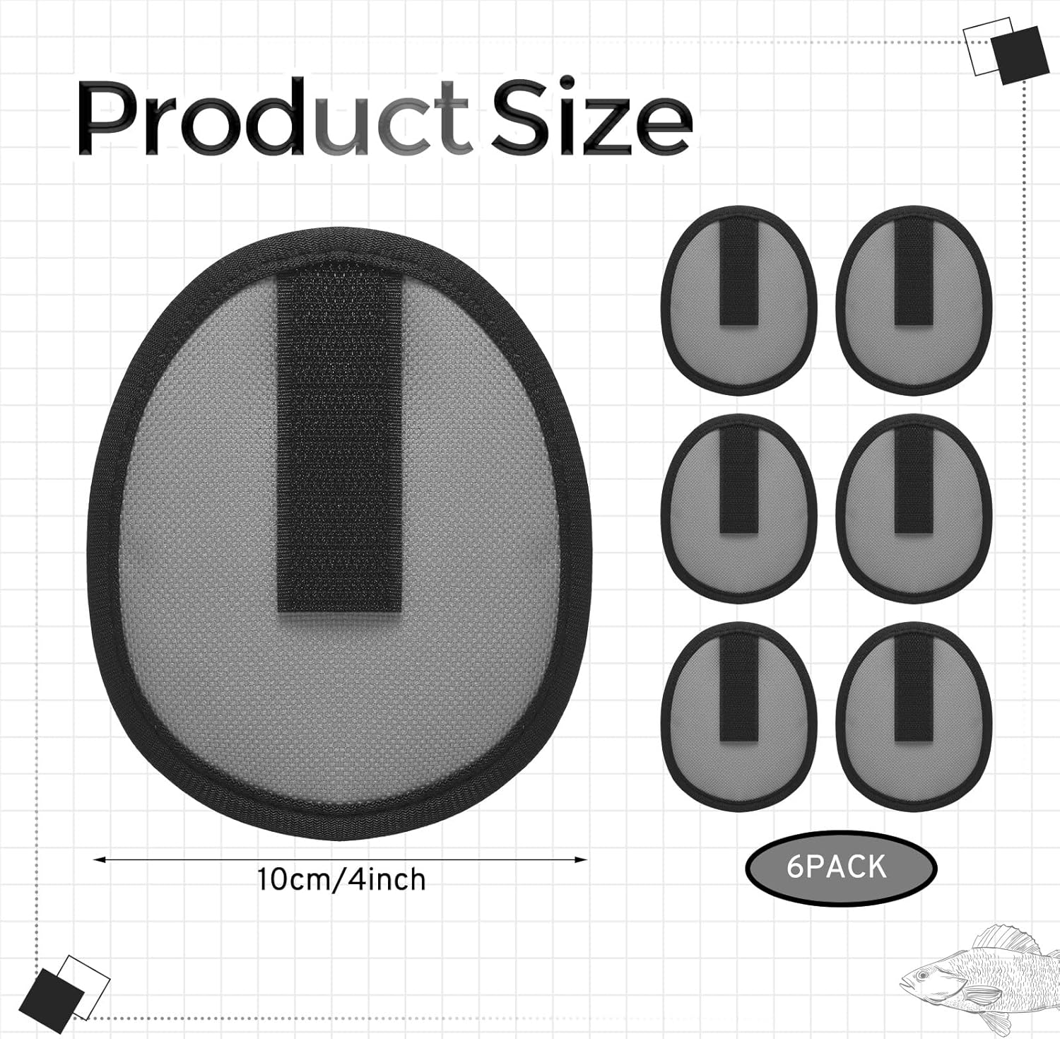 Tioncy 6 Pack Fishing Lure Covers 4 Inch Fishing Hook Bait Gloves Lure Wrap Cover Easily See Bait Storage Protector Guard to Keep Fishermen Safe for Rod