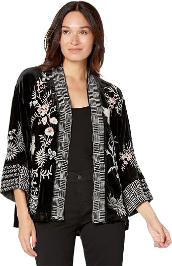 Johnny Was Women's Valentina Velvet Cropped Kimono