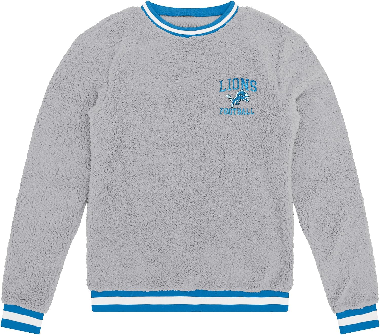FOCO Men's Standard NFL Logo Sherpa Crewneck Sweater, Team Color