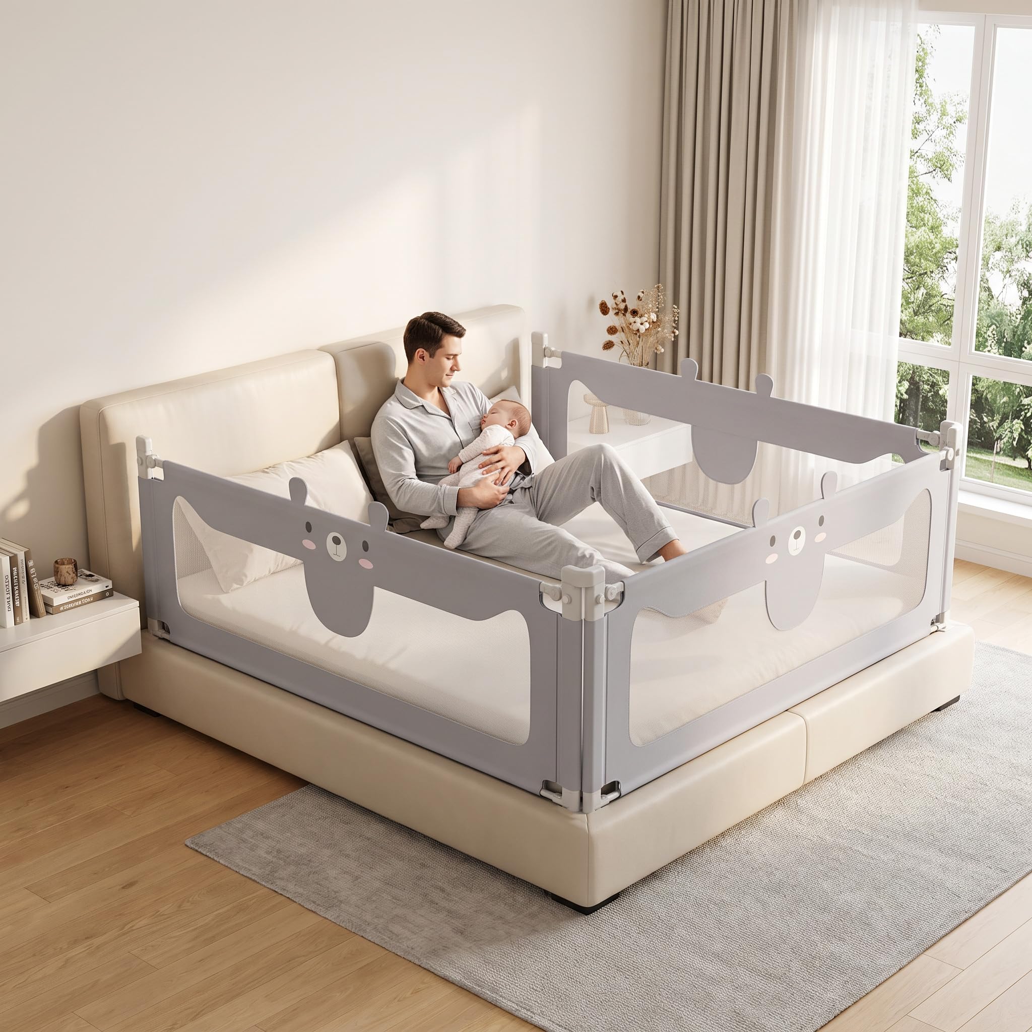 LARS360 Barrière de lit pour enfant - Réglable en hauteur - 180 cm