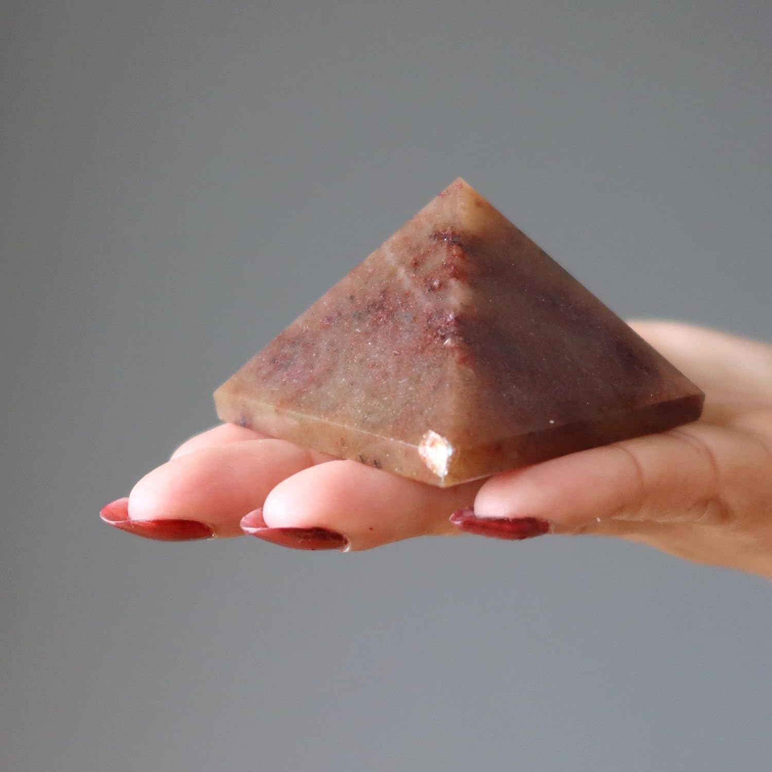 Satin Crystals Red Aventurine Pyramid Stone 2.0-2.25 inch
