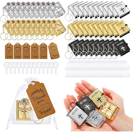 Pack of 200 Spanish Mini Bible Keychains with Thank You Tags