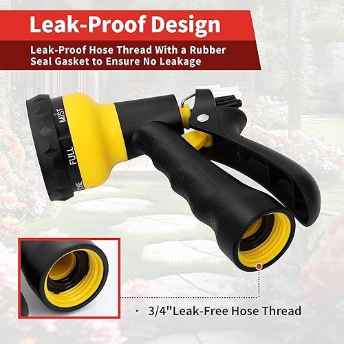 Miniatura 5 de NEXCOVER - Boquilla pulverizadora para manguera de jardín, 7 patrones de riego ajustables, boquilla antideslizante para manguera de agua, para
