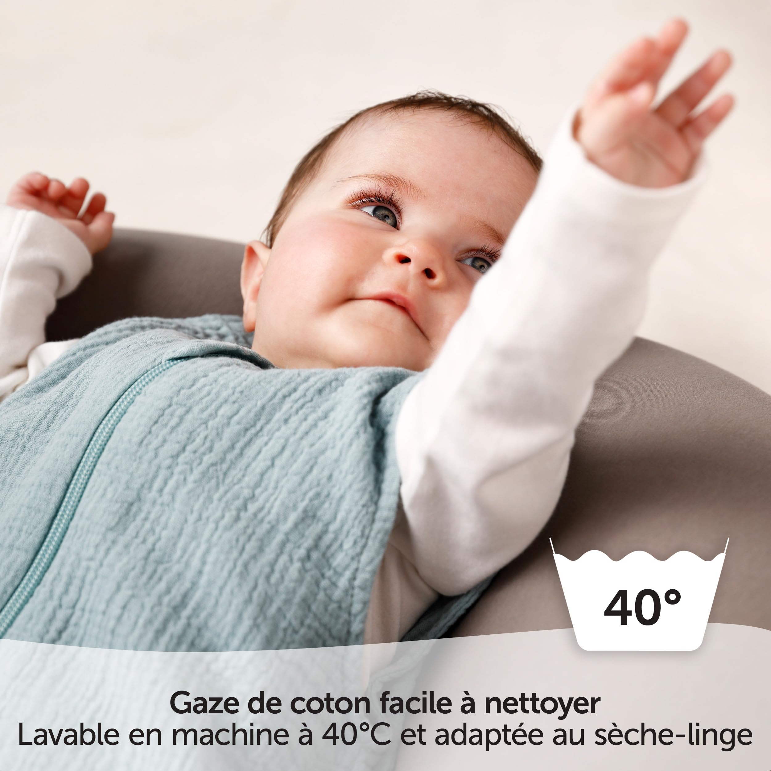 LaLoona Gigoteuse Bébé Été Mousseline sans Manches 0.5 TOG, Turbulette Légère 100% Coton Respirant – Gigoteuse Ete Printemps Certifiée Oeko-Tex - Vert Menthe (110 cm)