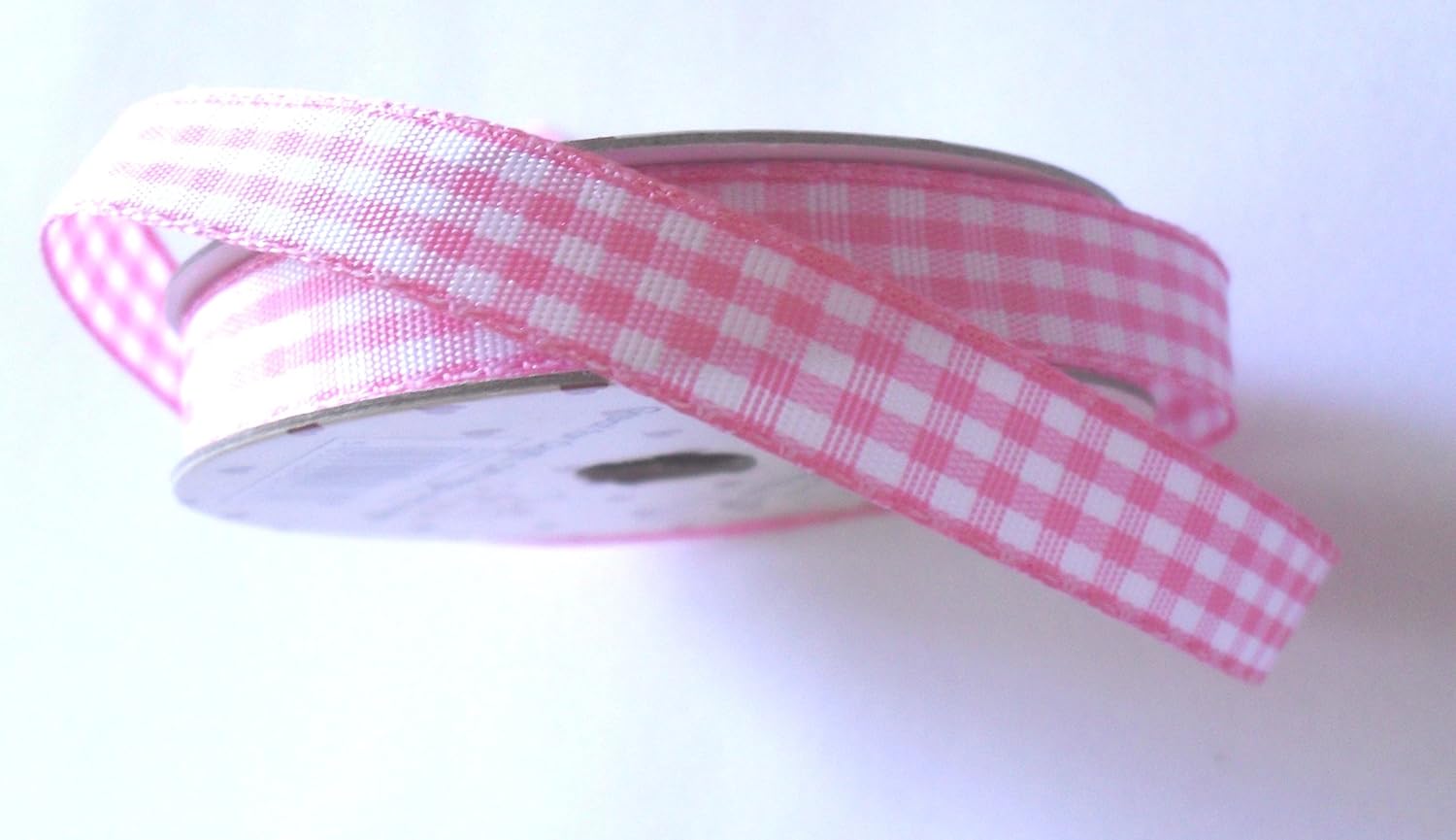 Dovecraft With Love Creative Ribbon Crafts Gift wrap 2M Reels (Pink Check)