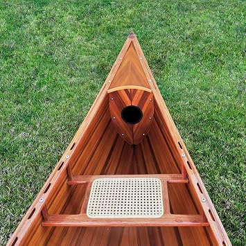 Old Modern Handicra's Wooden Canoe Dark Stained Finish Real Canoe 18' Natural Wood