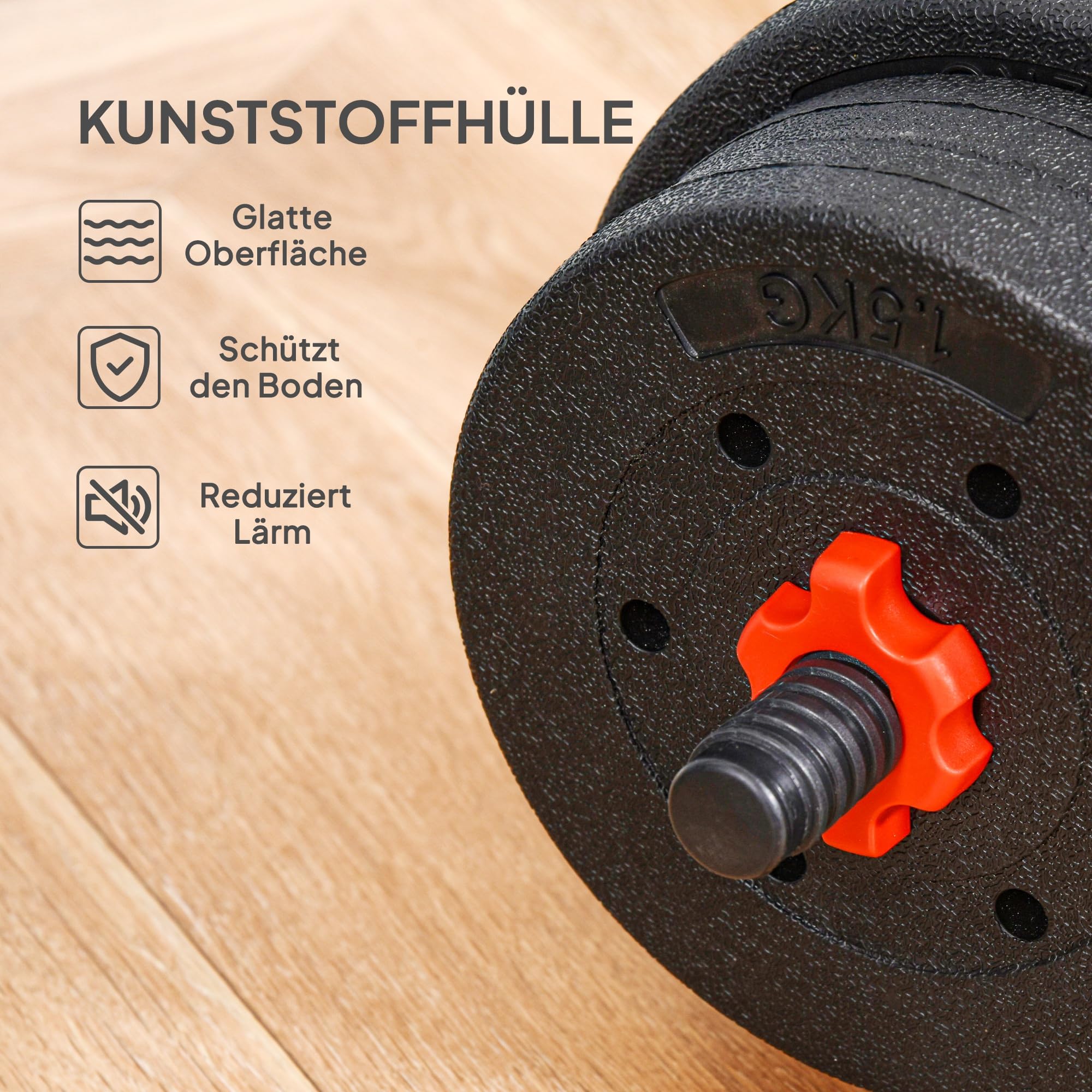 HOMCOM 2 in 1 Hanteln Set verstellbare Kurzhantel & Langhantel professionell Dumbbell Krafttraining und Gewichtheben für Zuhause Fitness