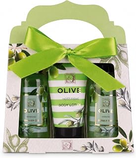 Accentra Badeset OLIVE mit Duschgel, Schaumbad & Bodylotion in Geschenkbox