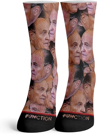 Function - Mayor Rudy Giuliani Sweating Collage Press Conference Hair Dye Funny Fashion Socks