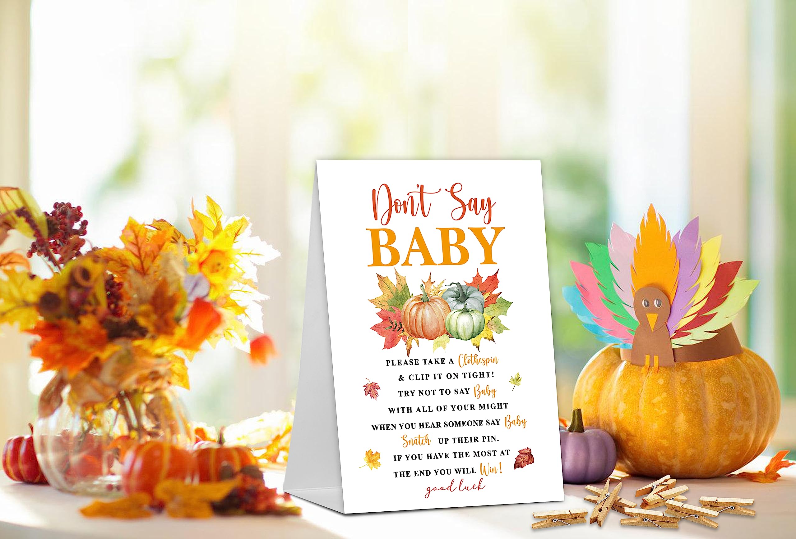 Don't Say Baby Shower Spiel – Lustiger Partyspaß Mit Kürbis-Design