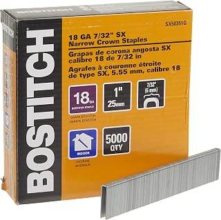 Stanley Bostitch SX50351G 1-by-7/32-Inch 18-Gauge Narrow Crown Finish Staple, 5000 per Box