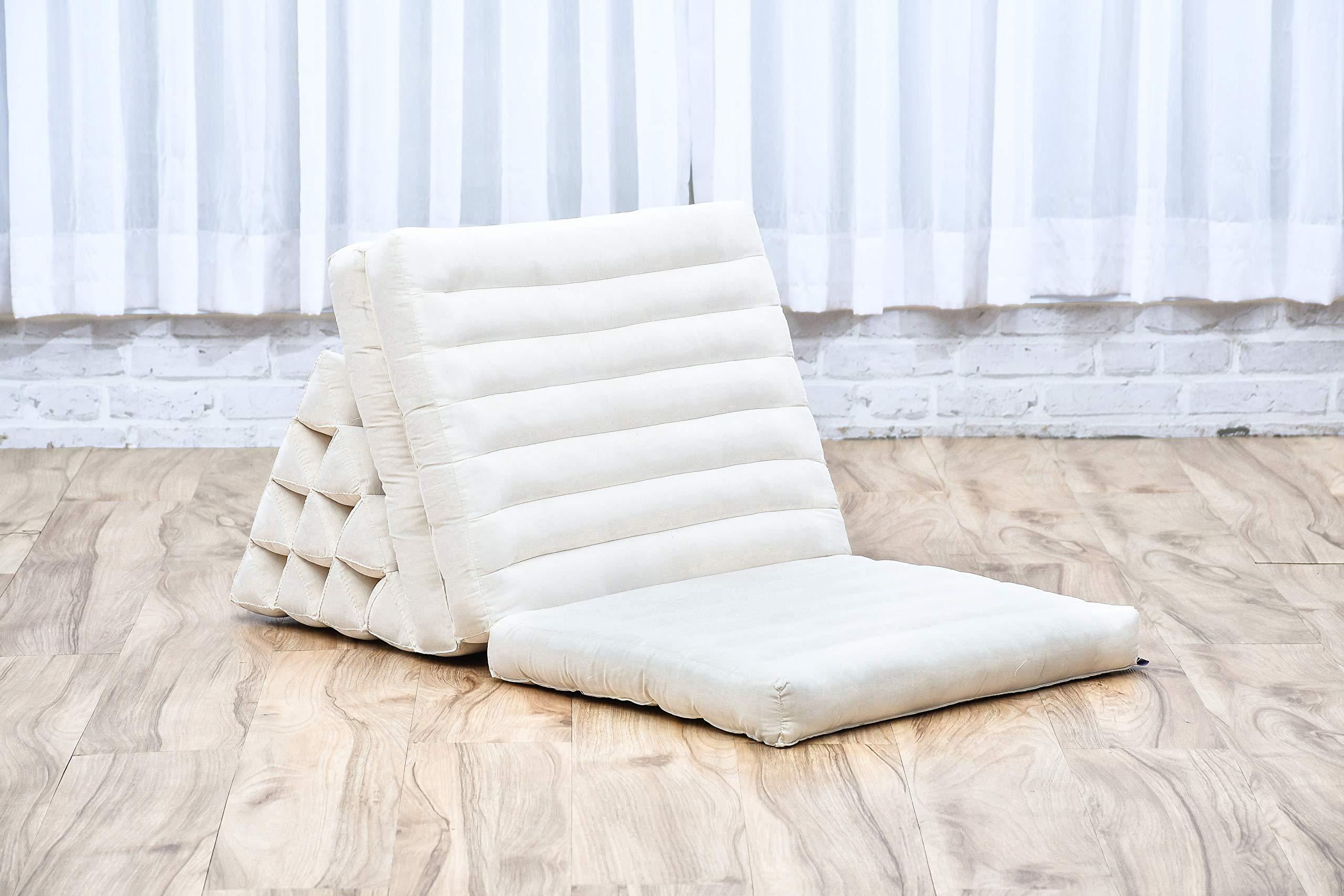 LEEWADEE Coussin Sol Thaï 170 x 53 cm - Kapok Siège Sol Pliable Dossier Lounge