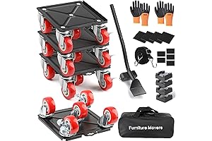 4-Pack Furniture Dolly System | 5 Wheels Maxes 3300 lbs Capacity