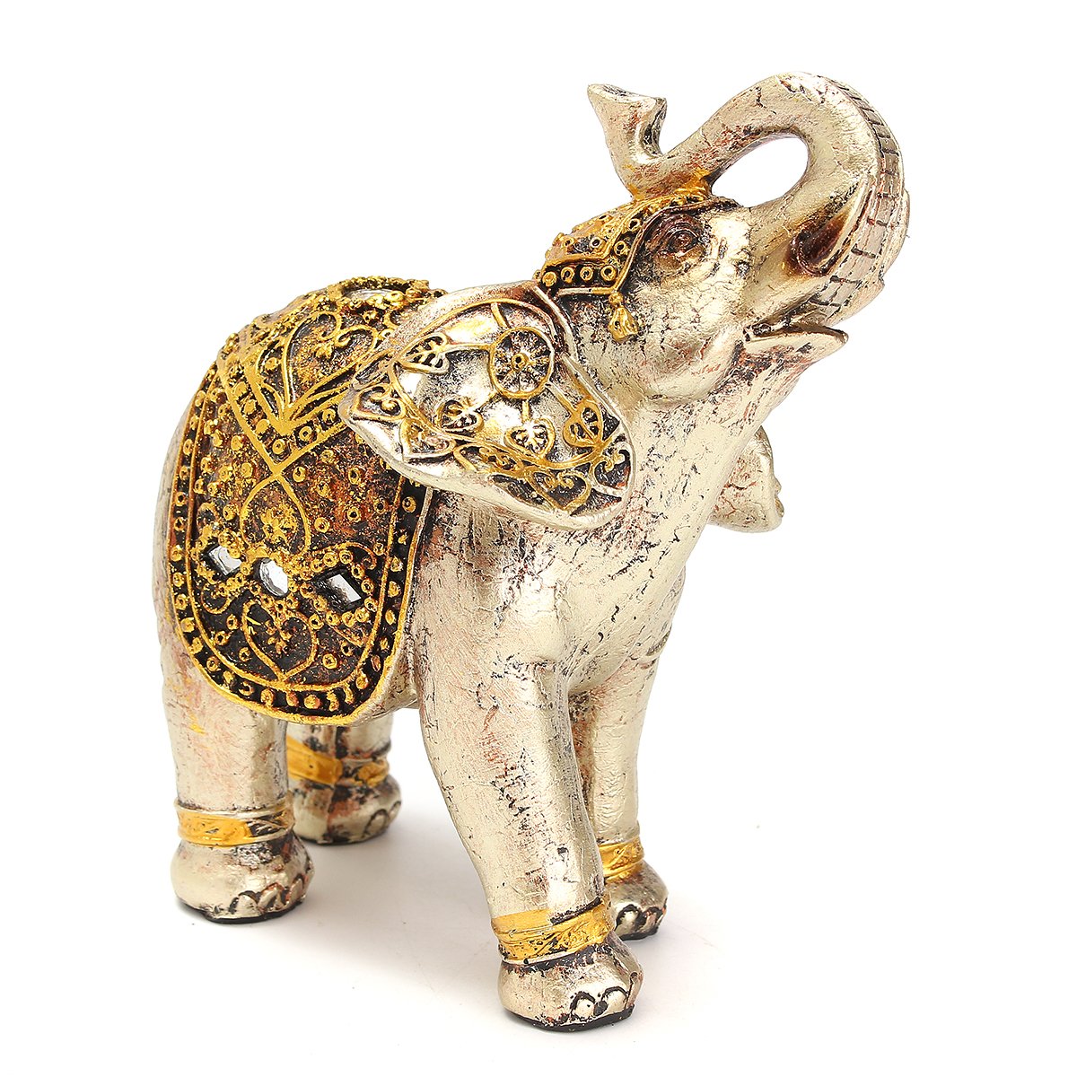 ChaRLes 7Pcs Résine Mini Éléphants Exotiques Ornements Éléphant Maison Bureau Décoration Quincaillerie Décorative