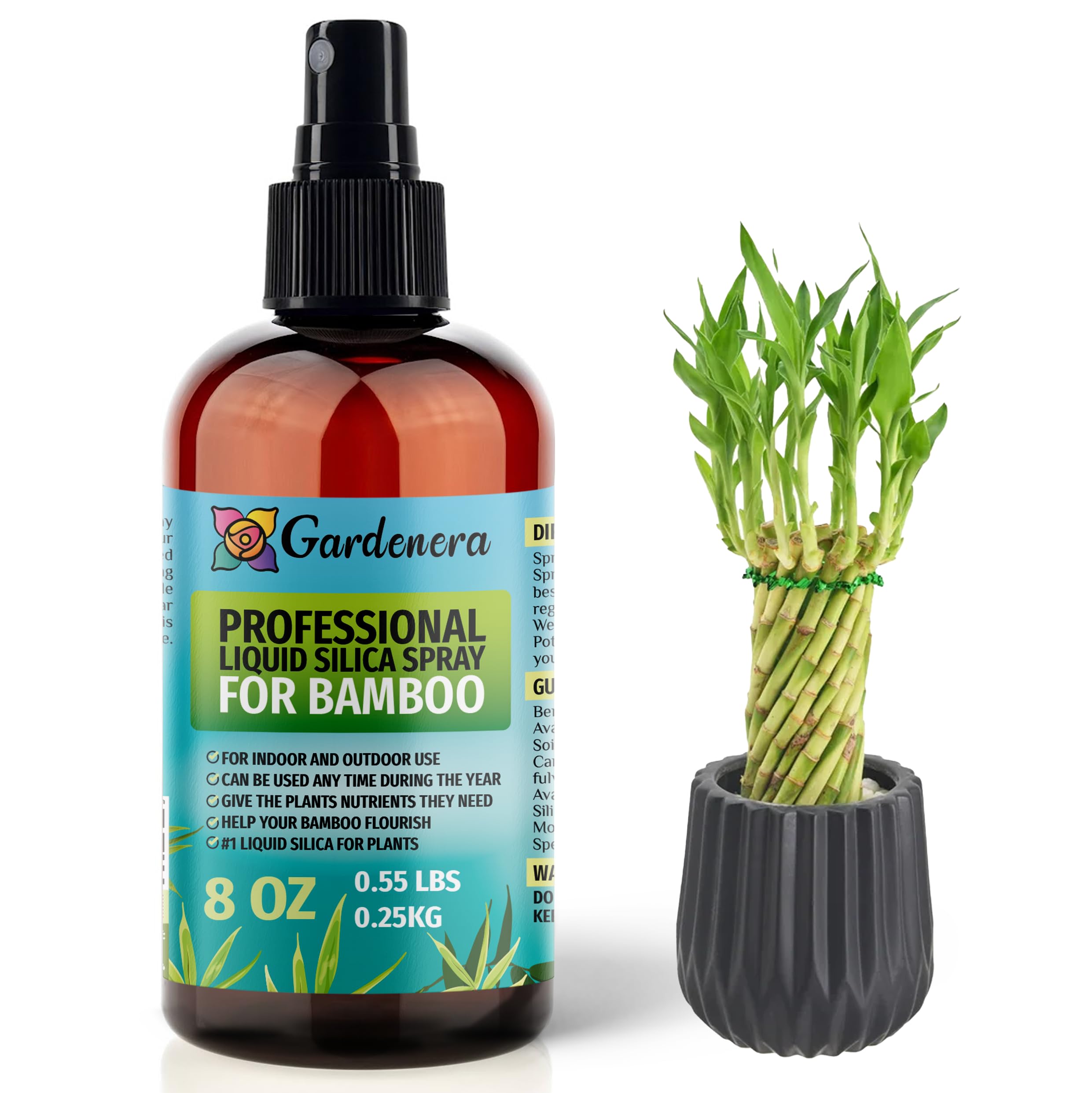 𝐒𝐔𝐏𝐄𝐑𝐈𝐎𝐑 Liquid Silica Boost Fertilizer and Supplement Spray for Bamboo Plants – Pre-Mixed, Ready-to-Use Liquid Silicon Plant Superfood Mist for Indoor & Outdoor Plants – 8oz