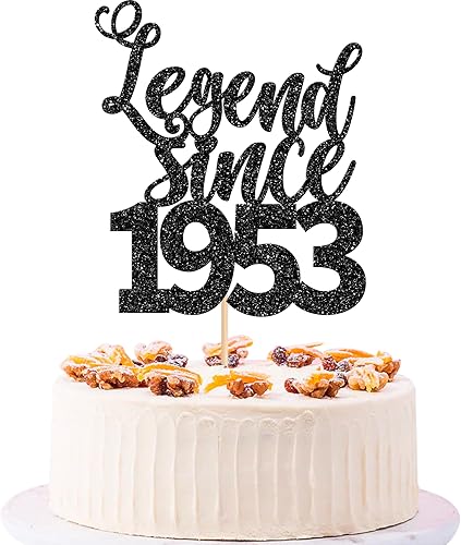 1 pieza de decoración para pastel de 70 cumpleaños de la leyenda desde 1953, setenta y hola 70, divertido 80 y fabulosa decoración de pasteles para