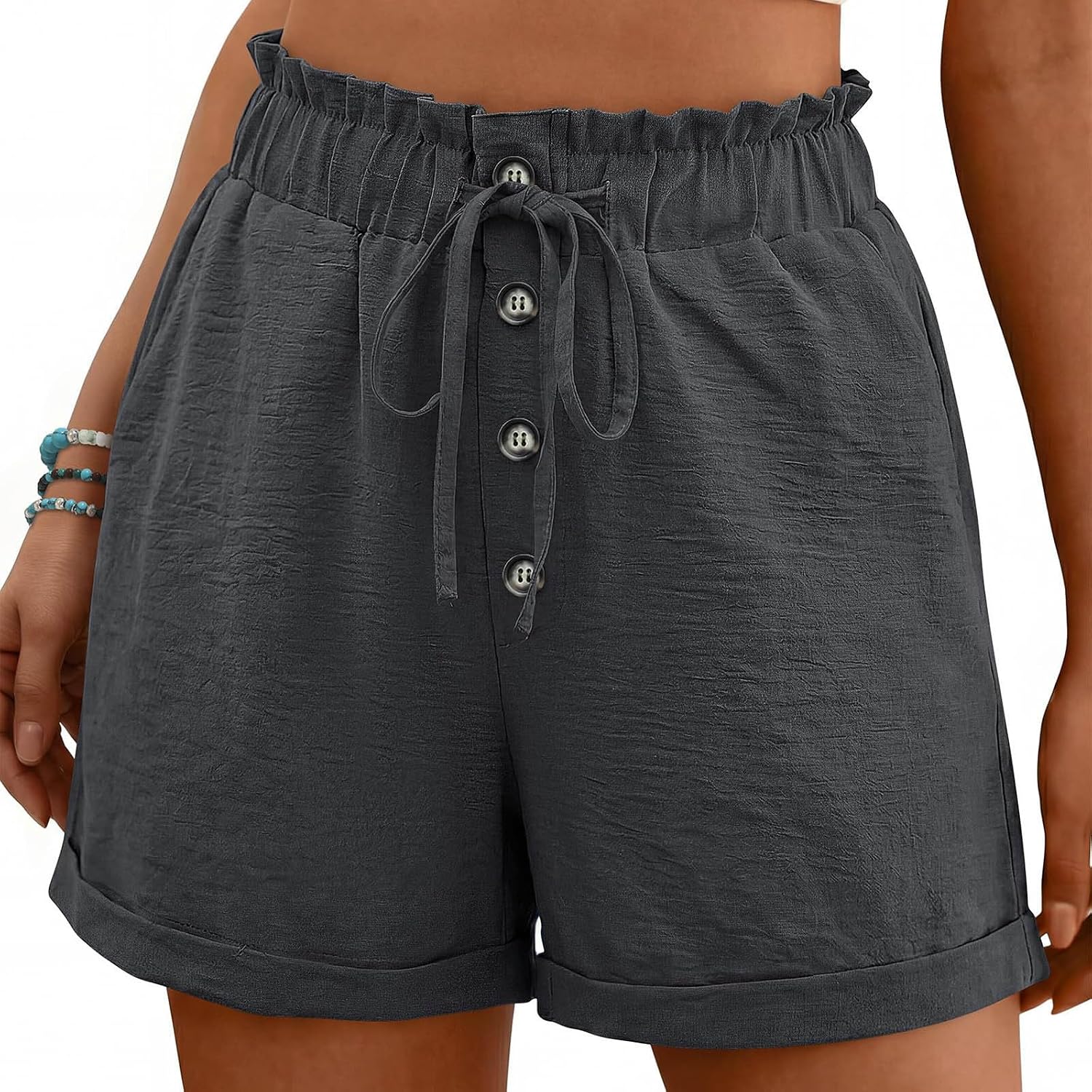 Womens Shorts Casual Summer High Waisted Elastic Drawstring Comfy Lounge Wide Leg Short Pants Beach Vacation Clothes 2026