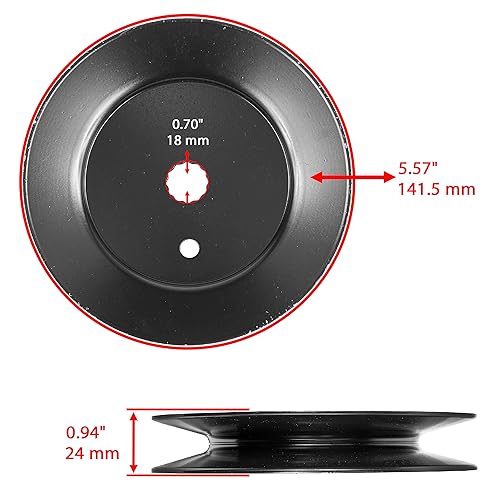 Miniatura 2 de Caltric 3 poleas de husillo de cubierta compatibles con tractor de césped Troy-Bilt TB2450 13WQ92KP066 17AF2ACP011