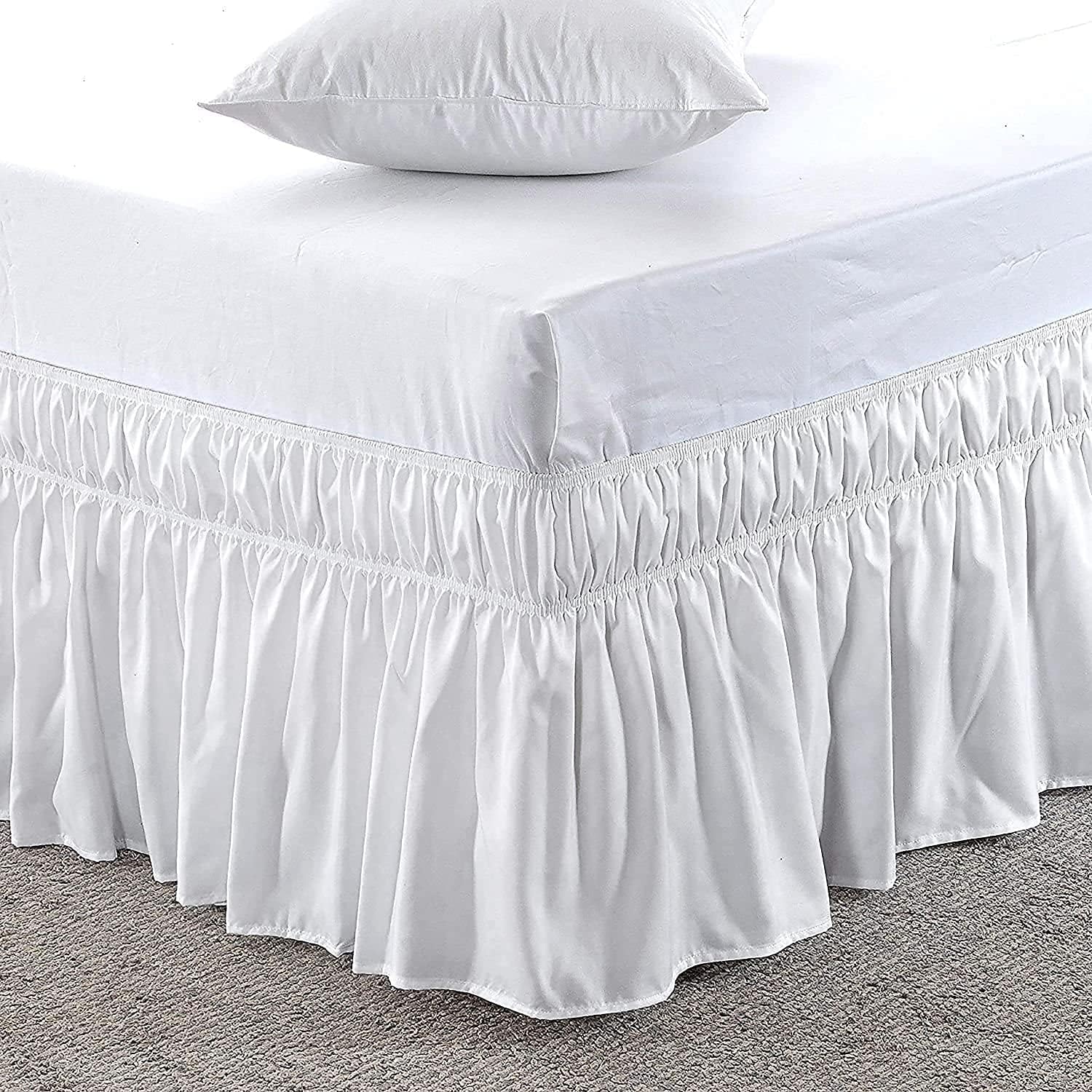 Custom Silk Wrap Around Bed Skirt King Size (150cm x 200cm) Dust Ruffle 45cm Easy Drop