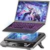 IETS GT300 Upgrade Laptop Cooling Pad with Adjustable Stand Turbo Boost Cooler for Rapid Cooling 10-17 Inch Gaming Laptop Flexible Ceiling Ring with Air Filter and USB Hub
