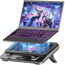 IETS GT300 Upgraded Laptop Cooling Pad with Adjustable Stand Turbo Boosted Cooler for Rapid Cooling 10-17inch Gaming laptop Flexible sealing ring Featuring Air Filtration Adjustable clamp GT300B1