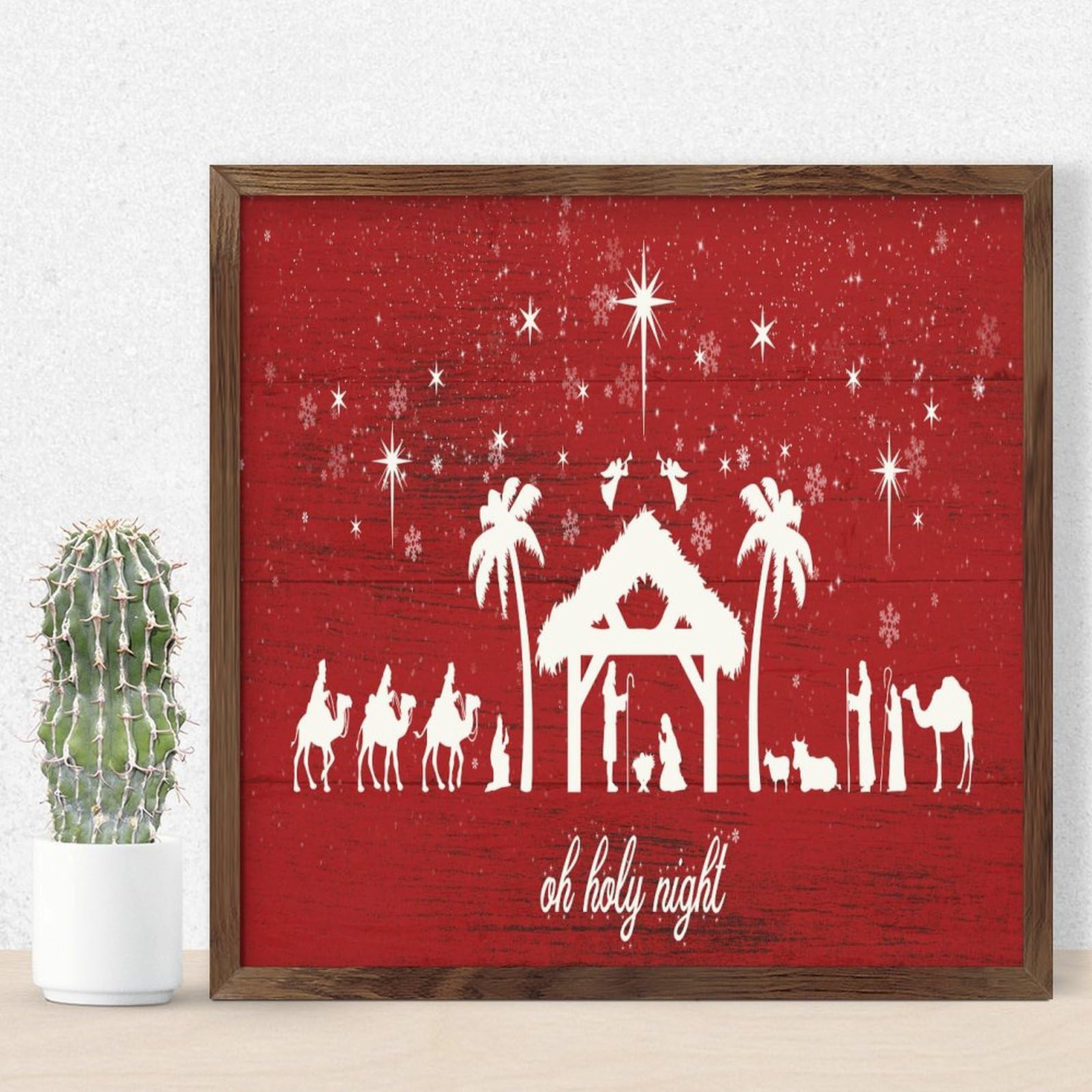 Panneau bois Merry Christmas pour décoration murale de salon rétro