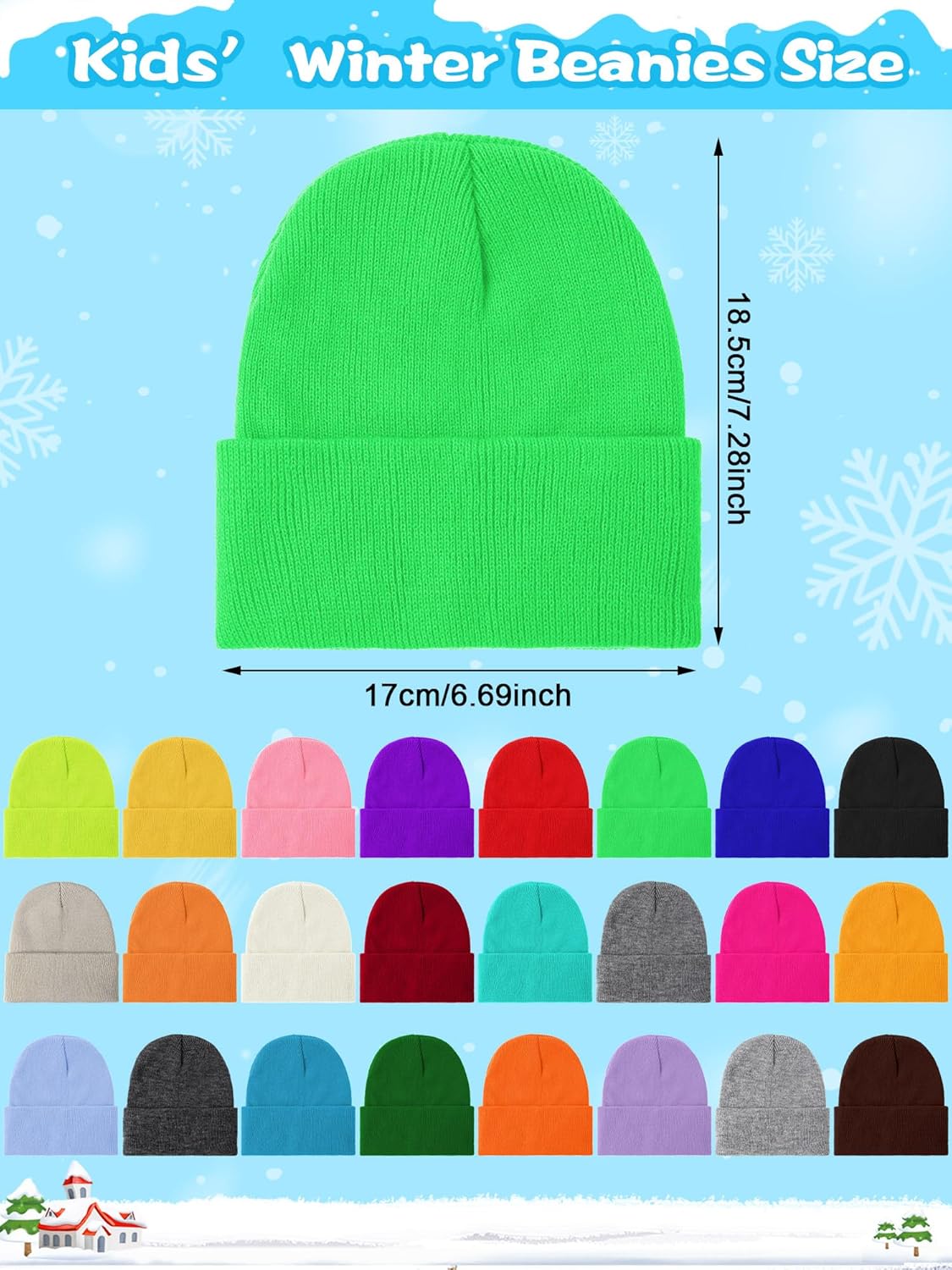 Funtery 48Pcs Kids Winter Beanie and Gloves Set Bulk Pack Knit Hat Unisex Magic Gloves Pack Winter Gift for Boy Girl Donation - Image 2