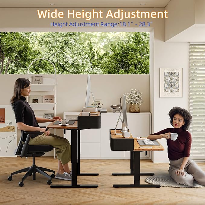 Escritorio Ajustable Electrico 101x60 cm Marrón Standing Des miniatura 4