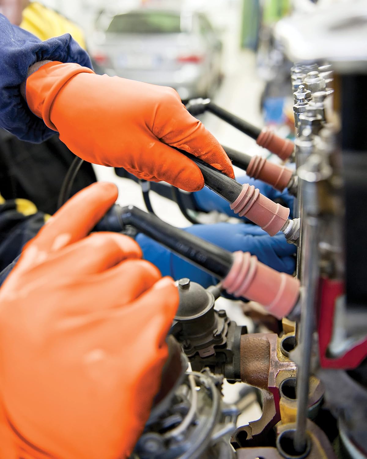 Atlantic Safety Products Orange Lightning Exam Gloves, Disposable, Powder-Free Nitrile Gloves, Orange, Small, 1000-Ct