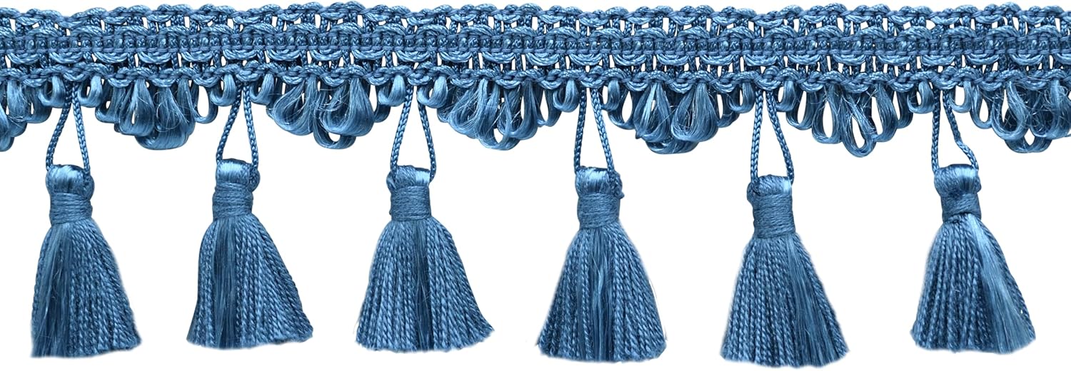 2 1/4" (5.5cm) Elegant Scalloped Tassel Fringe Trim (Style# TFSS0225) Antique Gold #C4 (Dark Yellow Gold) 10 Yard Value Pack (30 ft/9.5m)