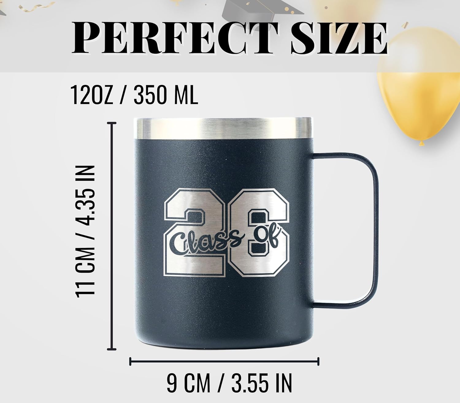 Onebttl Graduation Gifts For Men and Women, College Gifts for Degree, Master Degree, Stainless Steel Insulated Coffee Mug - Class of 2026 - Image 2