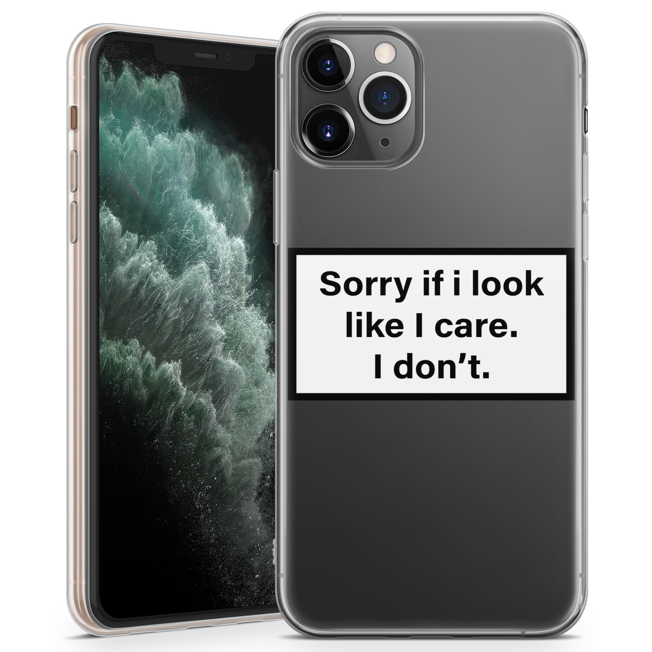 Custodia IPhone 13 TULLUN Designs - Cover In Gel Trasparente Con Stampa I Don't Care E Protezione Antiurto - Foto 2