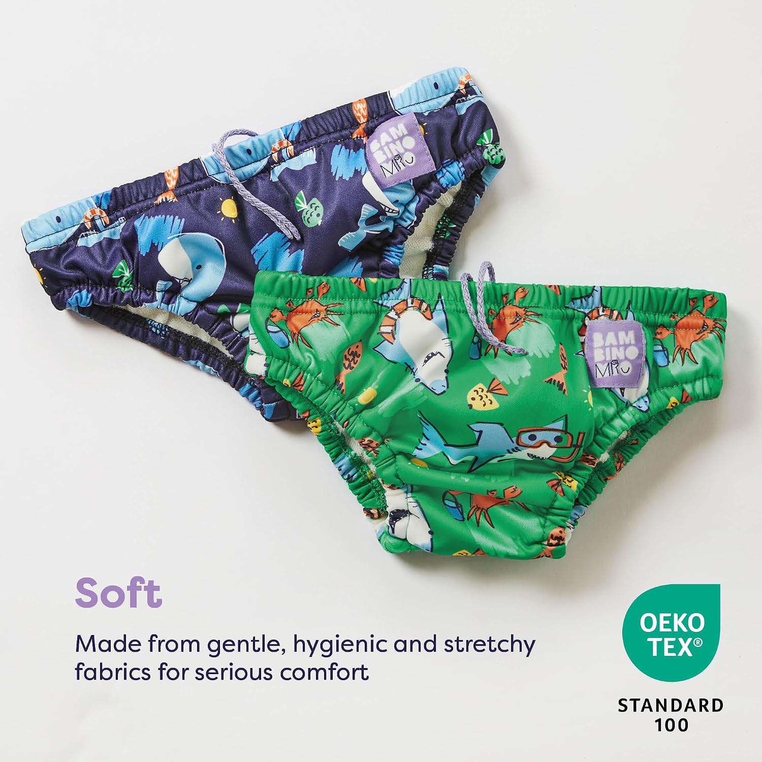 Bambino Mio, Revolutionary Reusable Swim Nappy Pants for Babies and Toddlers, Boys and Girls, Squirt, Pack of 2, 1-2 Years