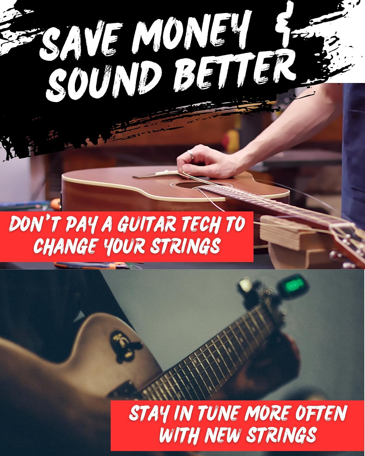 3-in-1 Guitar String Changing Tool for Acoustic & Electric Guitars