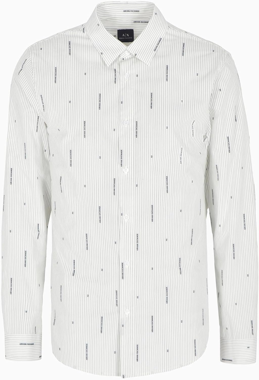 Armani Exchange Men's Slim Fit Jacquard Cotton Vertical Stripe Button Down - Image 5