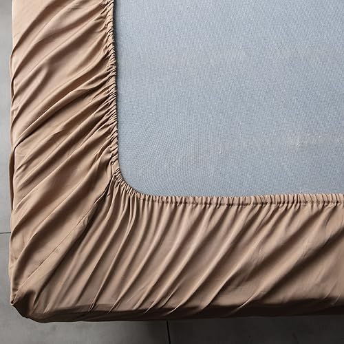 Miniatura 68 de Sábana bajera ajustable individual XL para dormitorio universitario, sábanas 100% algodón egipcio, sábanas bajeras de lujo con bolsillo profundo