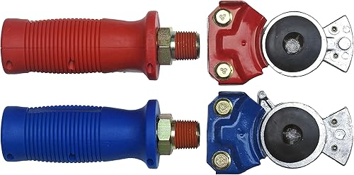 Miniatura 2 de Kit de montaje y accesorios de línea de aire en espiral, 15 pies de longitud; 1 x 12 y 1 x 40 cables, par de Gladhands de aluminio, par de agarres