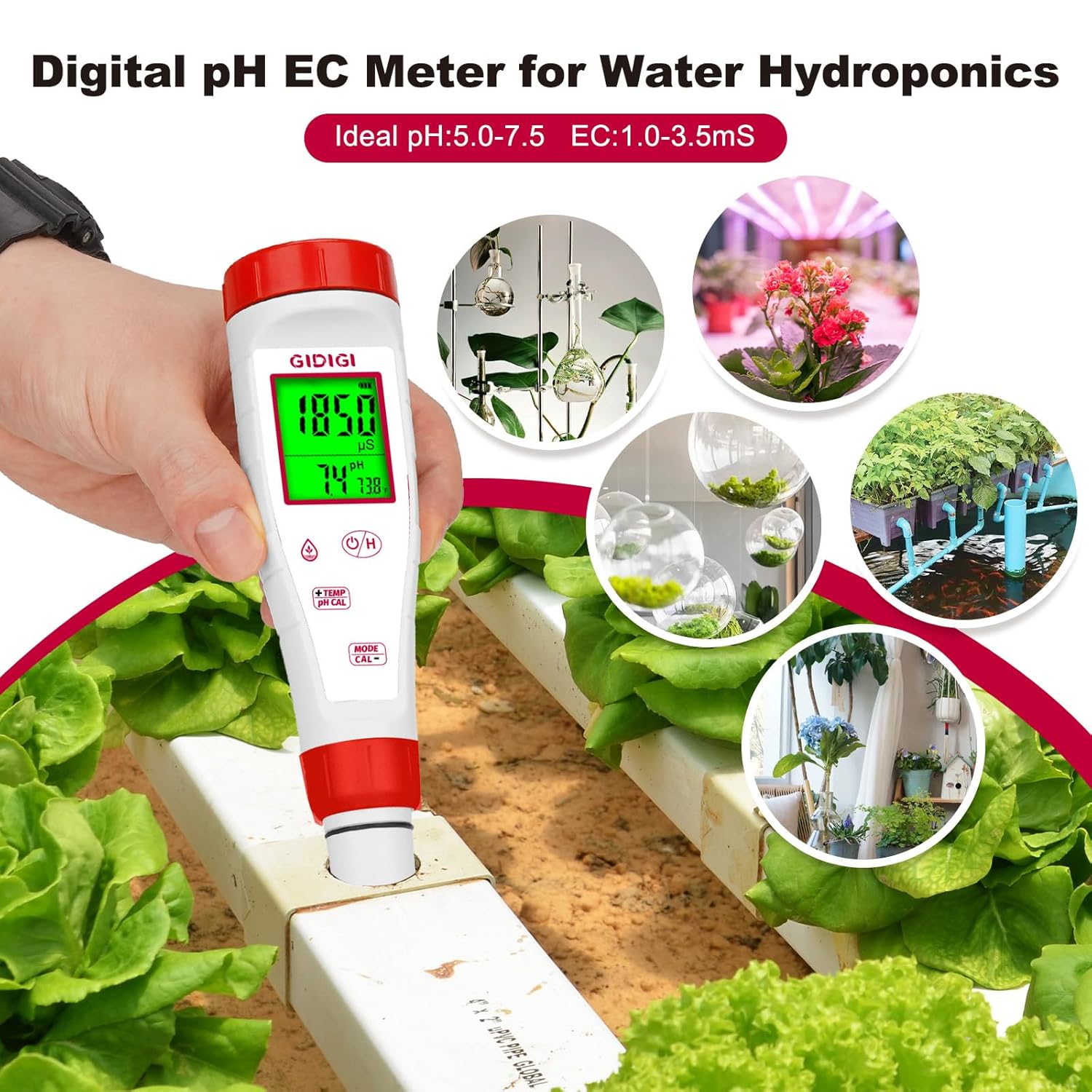 pH Meter Calibration Buffer Solution Kit, Includes pH 4.00, 7.00 and pH 10.01 Solution，pH Tester,Digital pH Meter for Water,New Version TDS Meter for Drinking Water